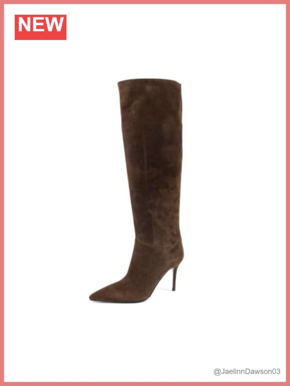 Suede Leather Knee High Boots Pointed Toe Stiletto Heels Slouchy Wide Calf